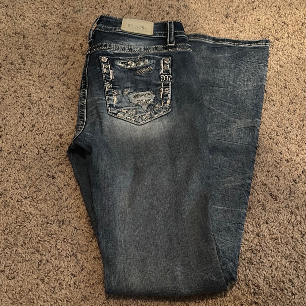 Miss Me Distressed Blue Jeans
